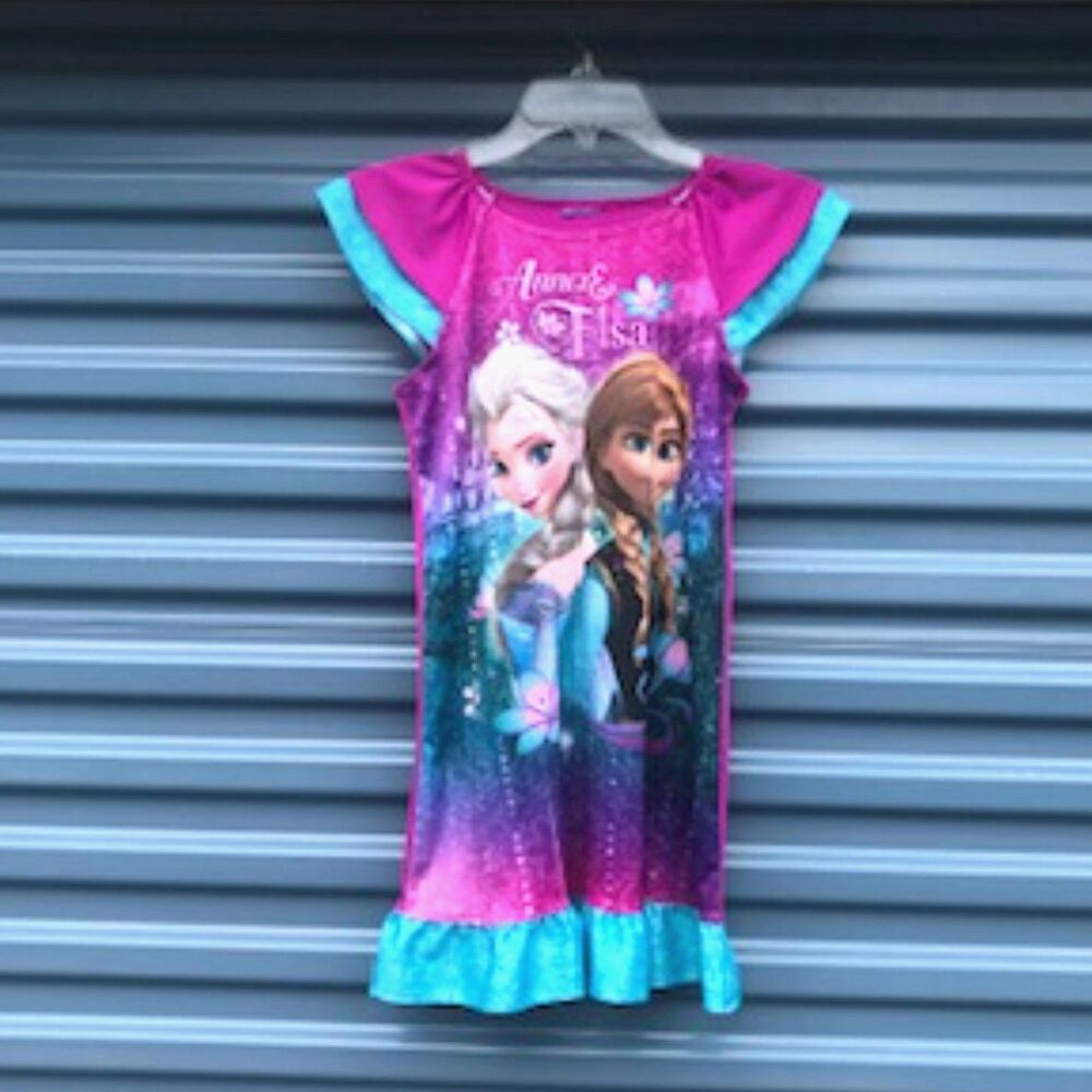 Size: {4-12} Anna & Elsa Frozen II Girls Sleeveless Dress . Pre Owned